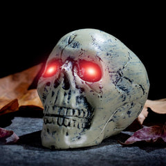 AUTXQU eyes installed in a skull prop, adds realistic haunting glow