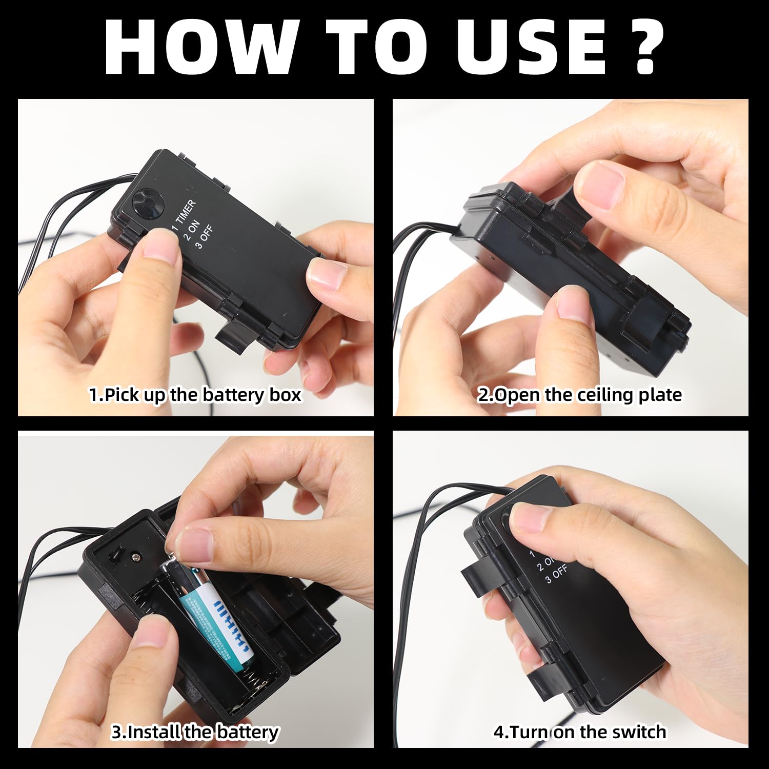 AUTXQU cable and battery box layout, shows long reach and easy placement