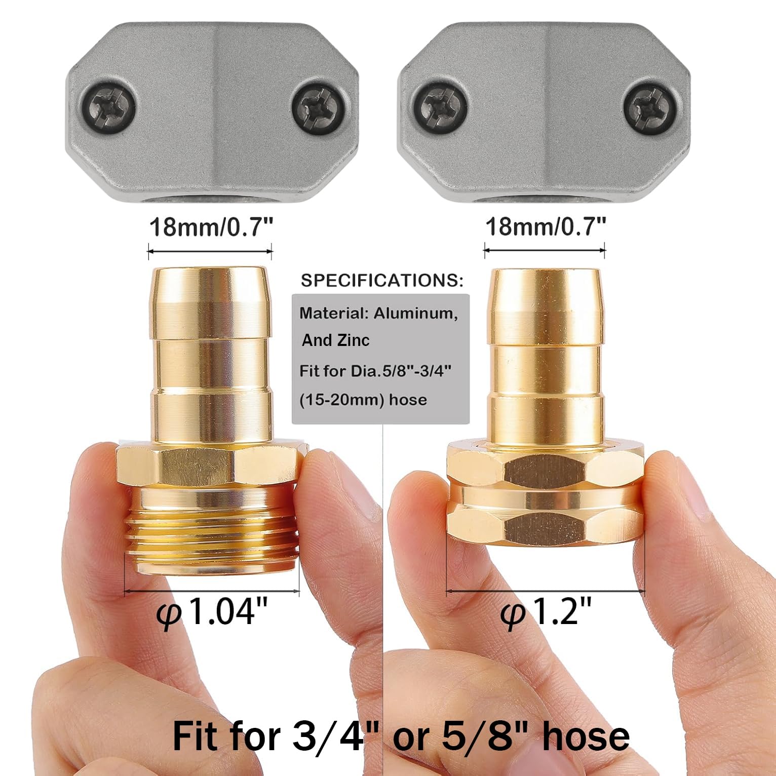 AuySier close-up of aluminum connector threads for secure, leak-free joins