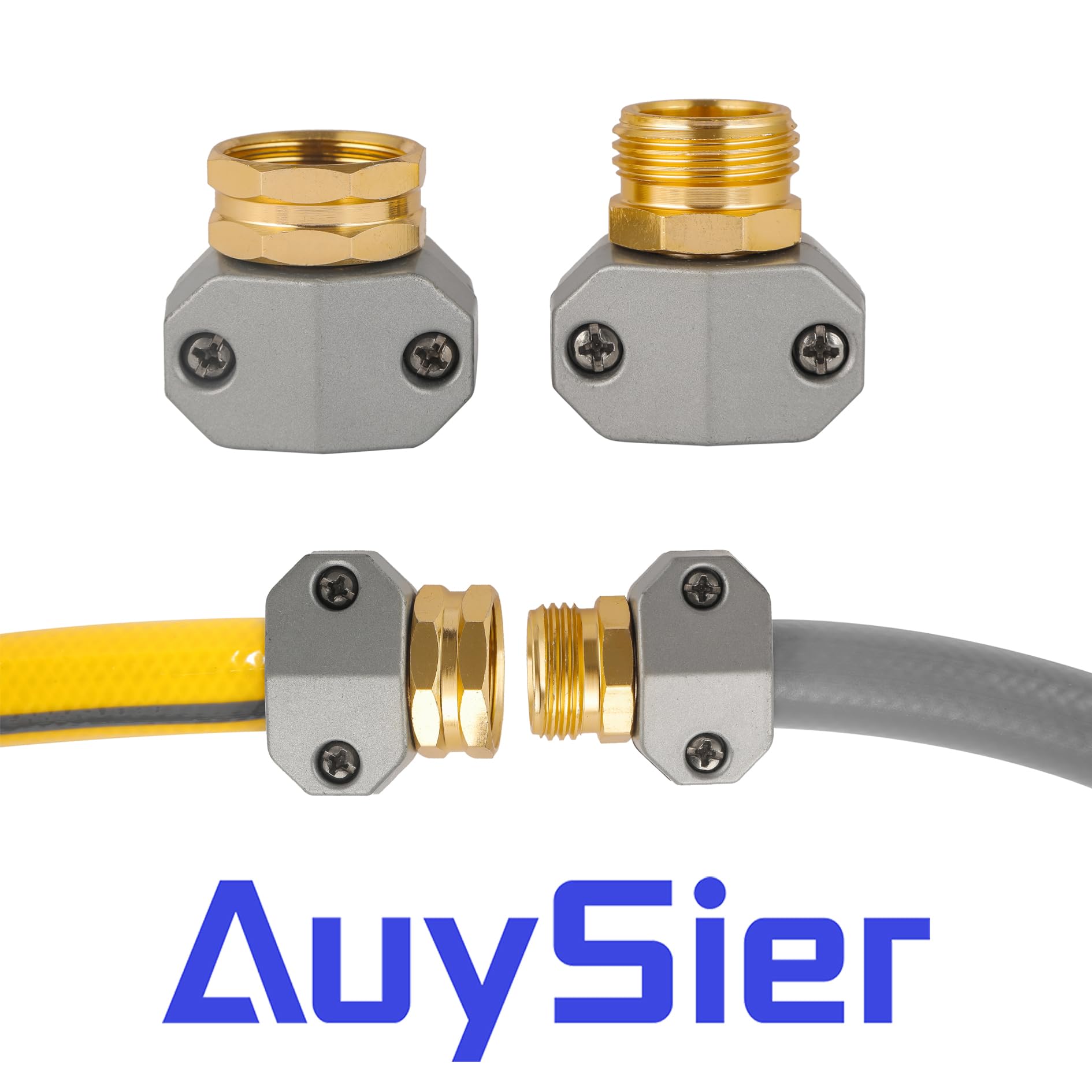 AuySier hose end beside ruler showing fit for 5/8" and 3/4" hoses