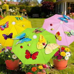 Avalessia front view three umbrellas showing colorful protection