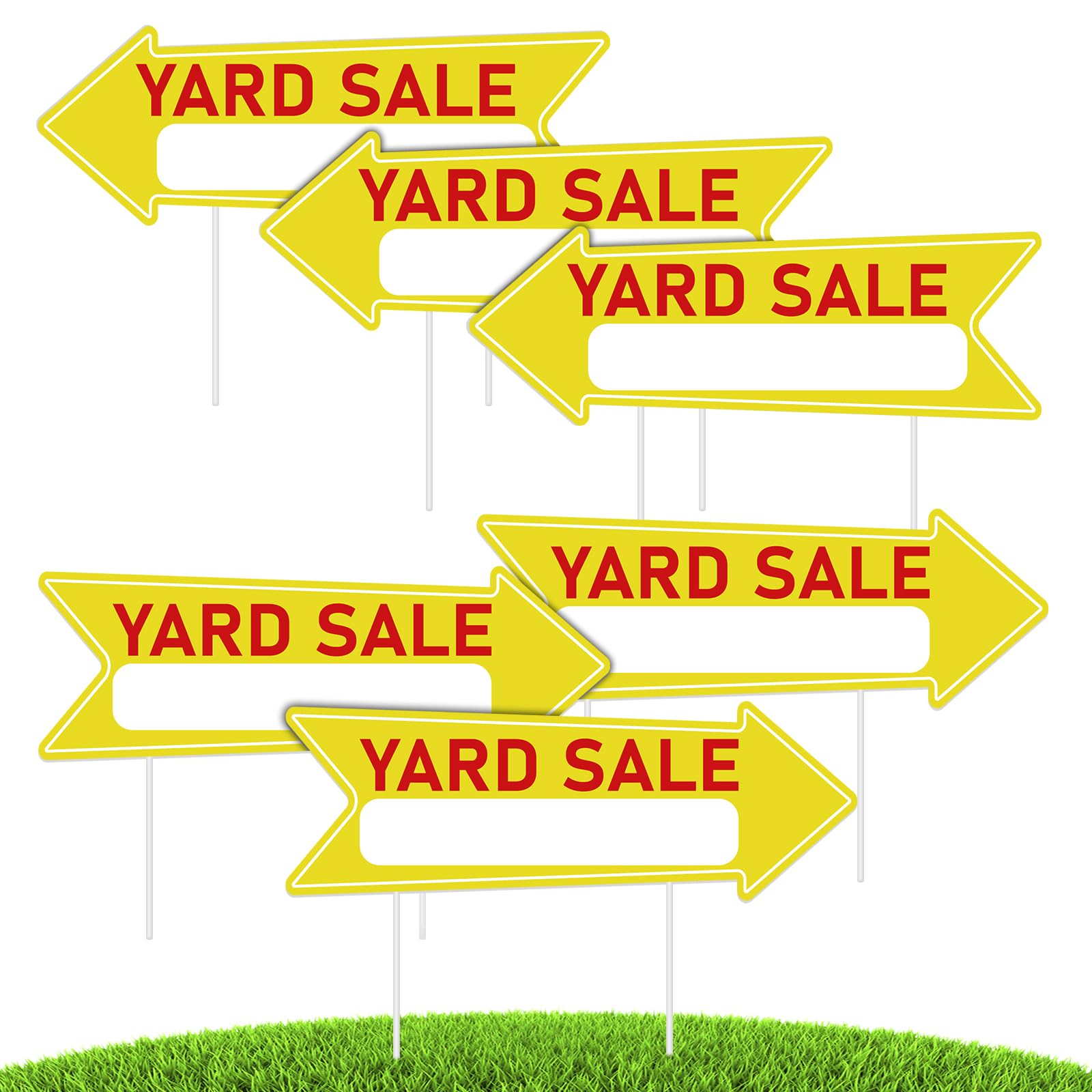 Ayifan front-facing yard sale sign showing bold visibility and direction benefit