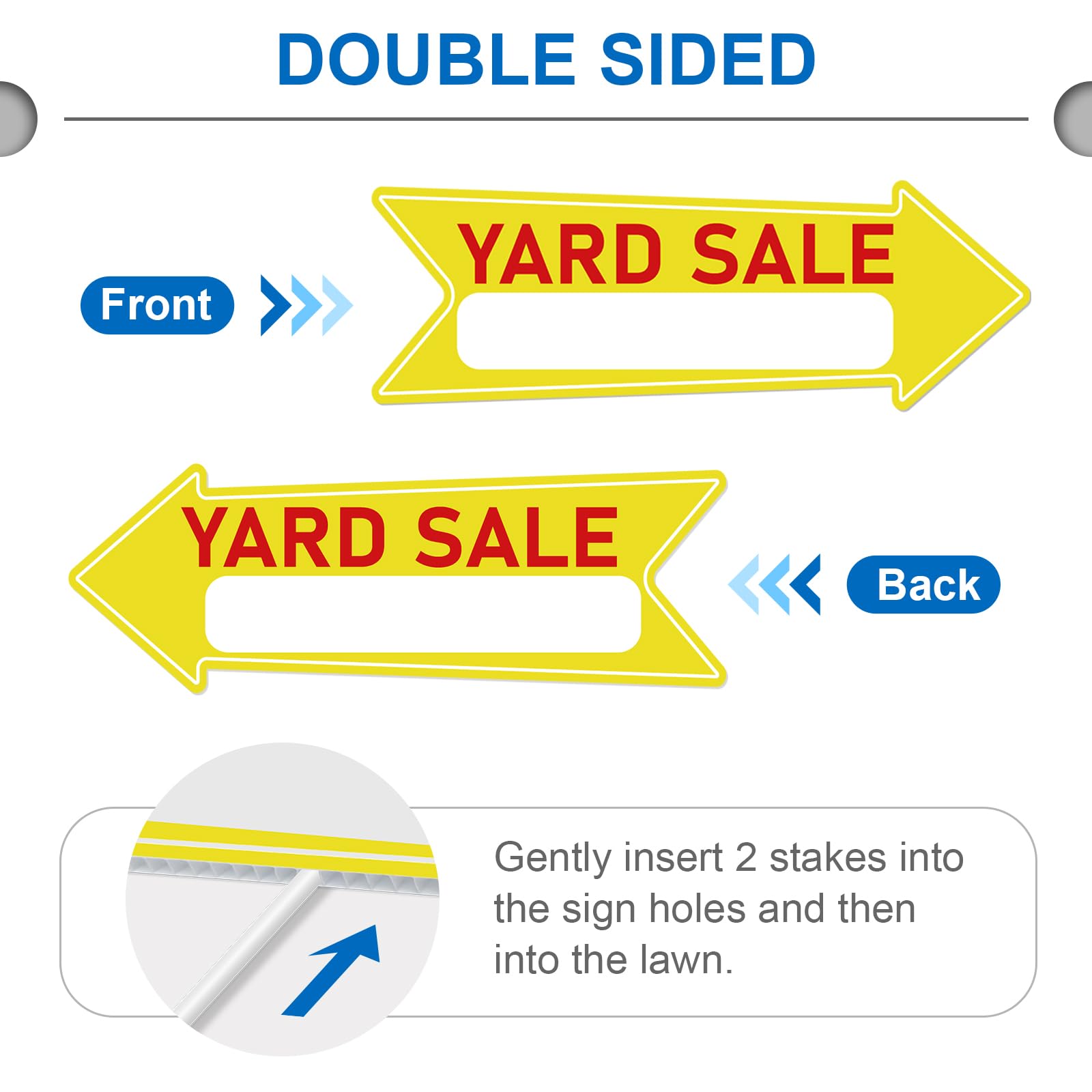 Ayifan sign with metal stake installed demonstrating secure ground anchoring benefit