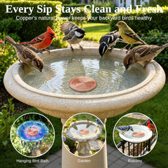 Azomabox copper disc side profile seated in basin demonstrating fit