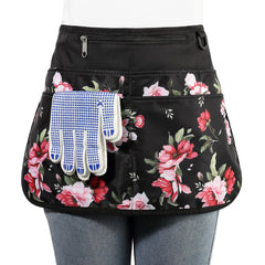 Bafelia peony front view showing pockets and decorative pattern for organized gardening
