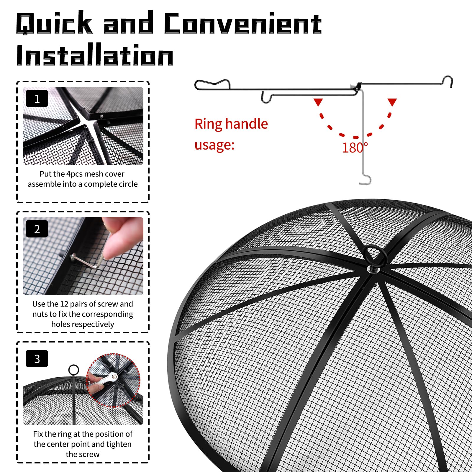 Baitedelai folding fireproof poker detail for safe screen lifting and handling