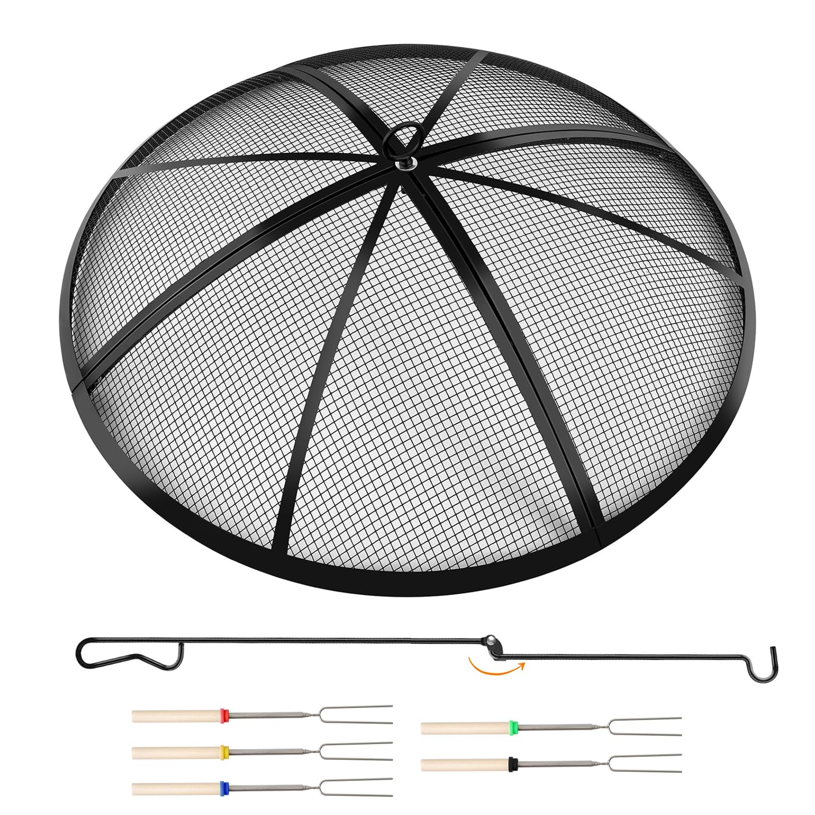 Baitedelai front view of 36-inch fire pit screen showing full coverage and safety