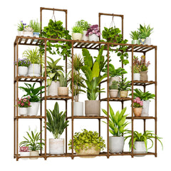 Bamworld front view full shelf showing tiered plant capacity and neat display