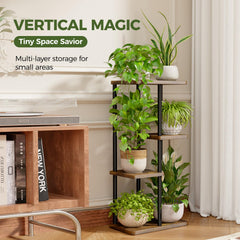 Bamworld plant stand placed in a corner demonstrating space-saving and neat display benefit