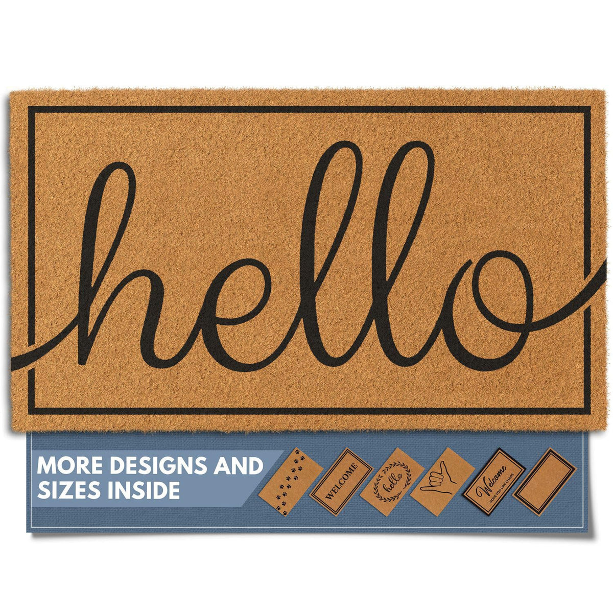 Barnyard Designs front view of "Hello" mat showing warm welcome and curb appeal