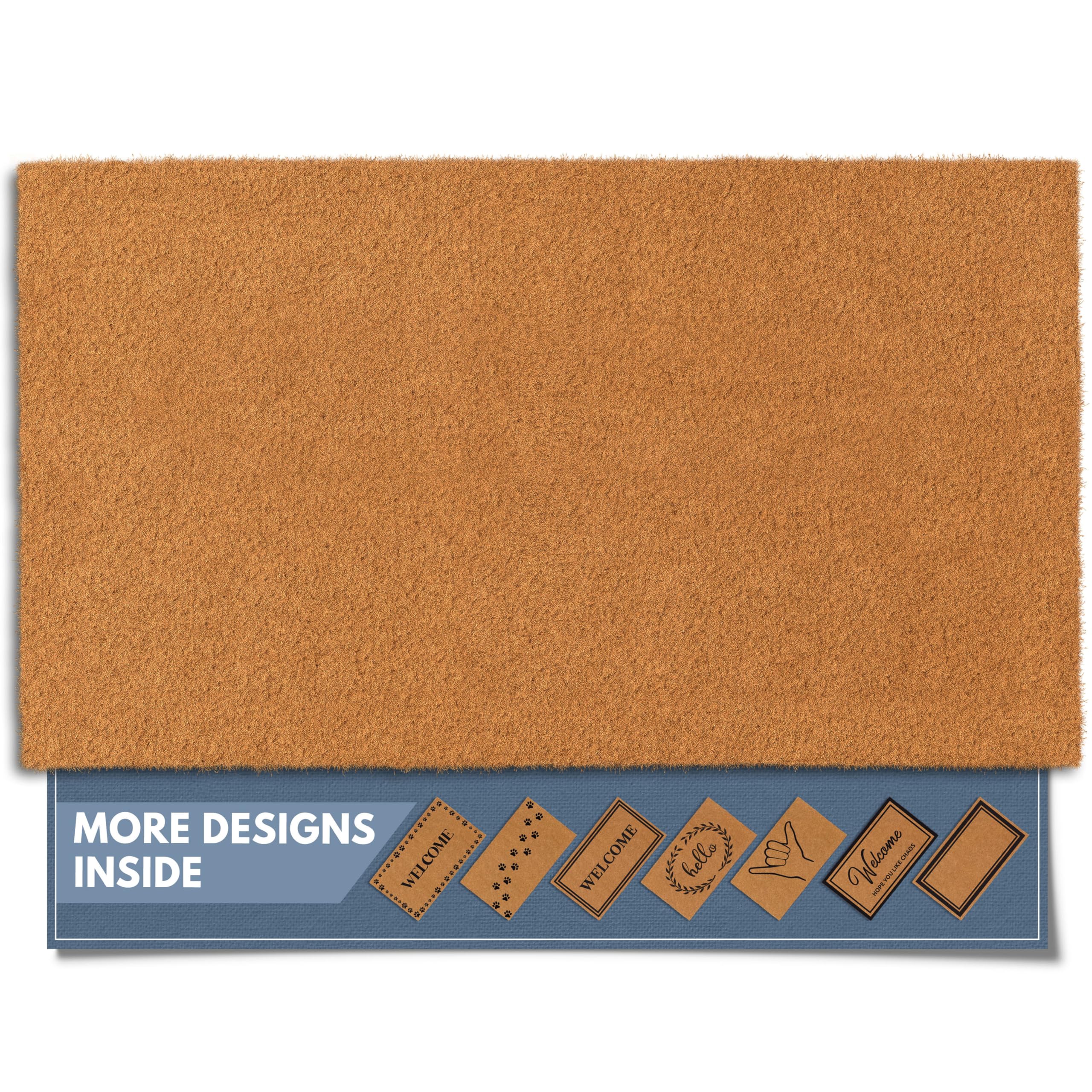 Barnyard Designs front view showing plain brown coir mat, durable entry protection