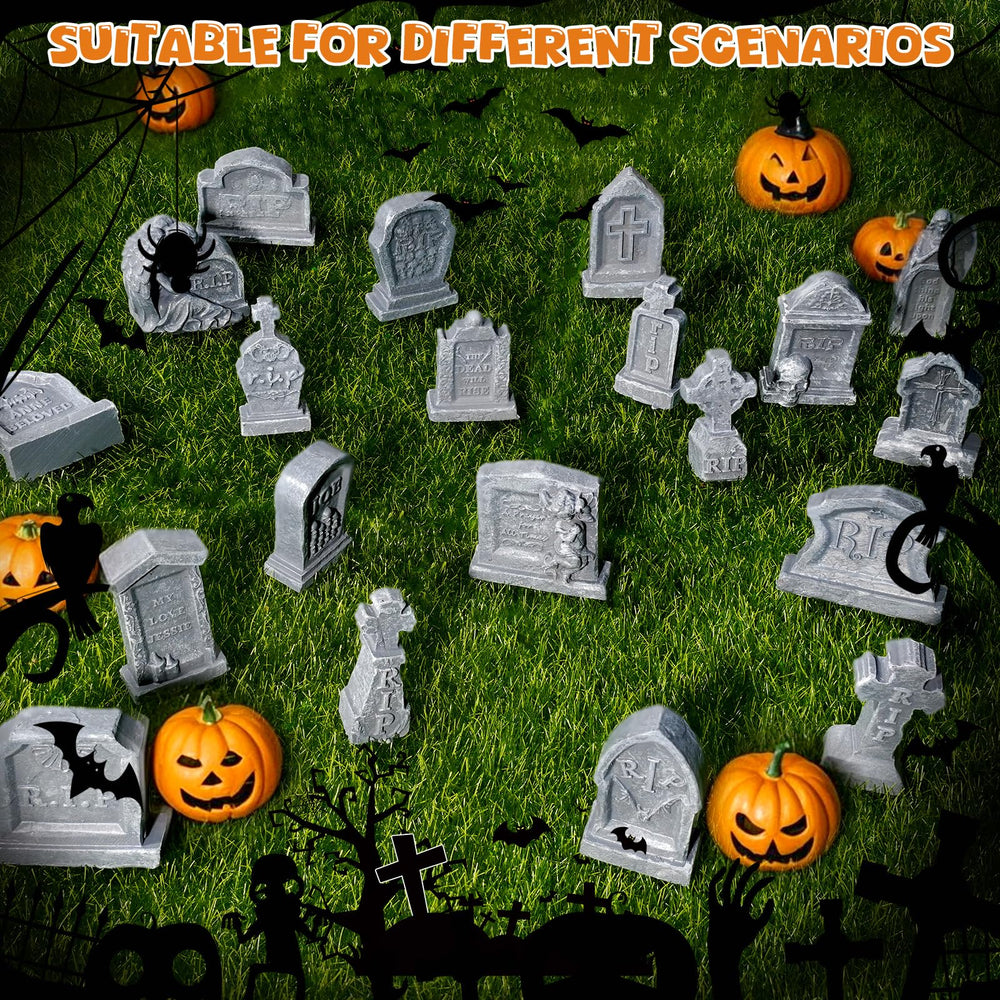 Bbiamsleep tabletop Halloween scene in use demonstrating easy decorating benefit