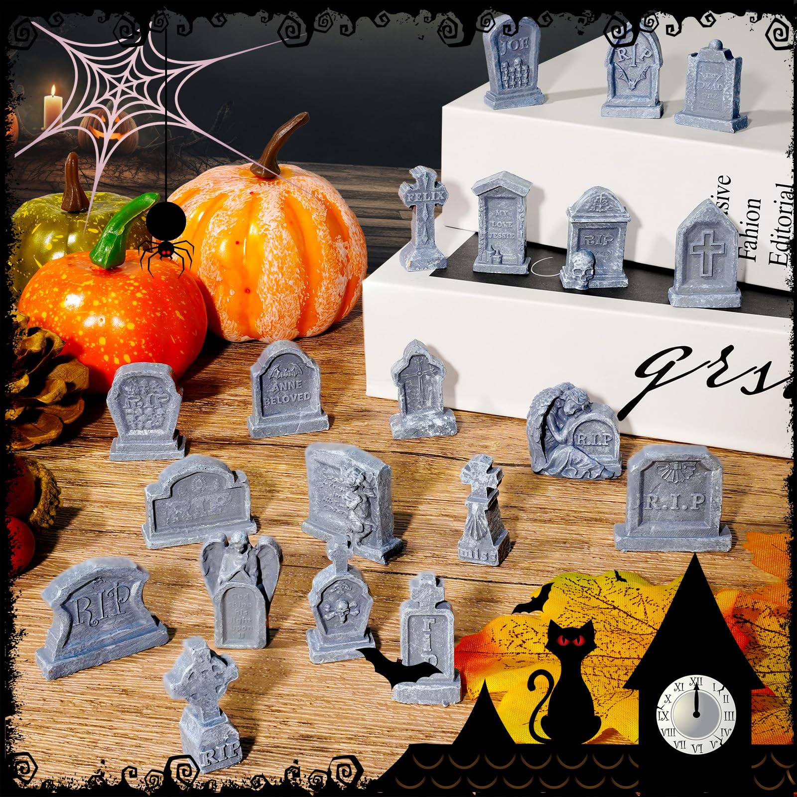 Bbiamsleep hand-painted tombstones displaying customization and enhanced realism benefit