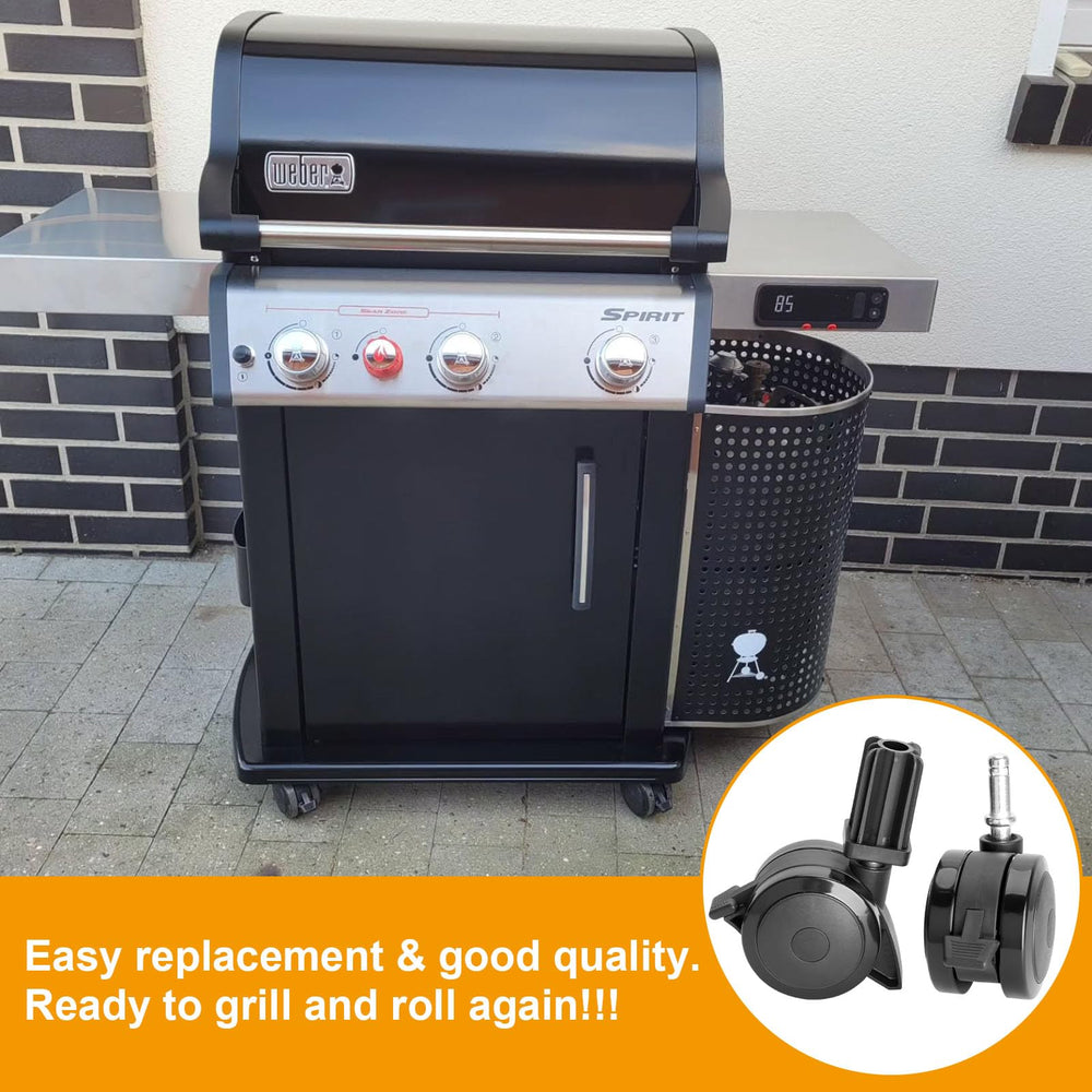BBQ-PLUS close-up of wheel locking mechanism highlighting secure parking stability