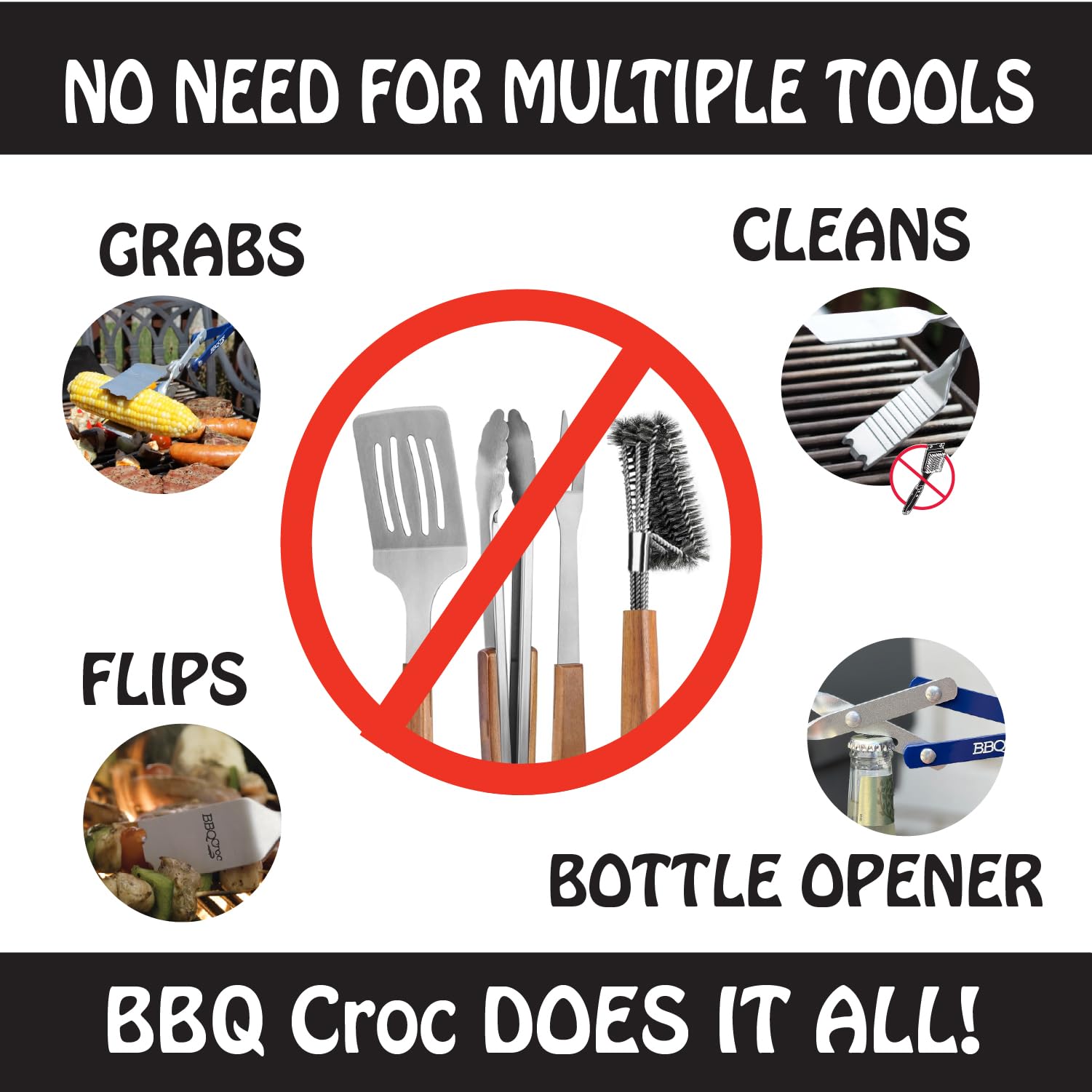 BBQCroc scraper grooves detail removing residue for easier cleaning