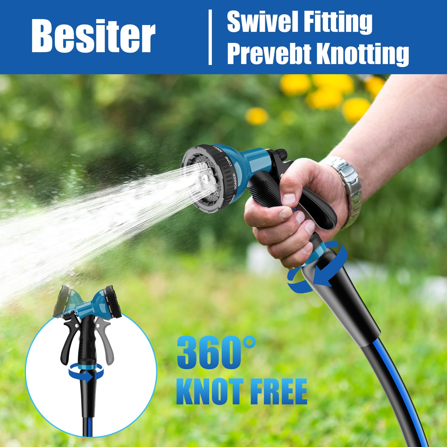 Besiter 10-function sprayer detail showing versatile spray pattern control