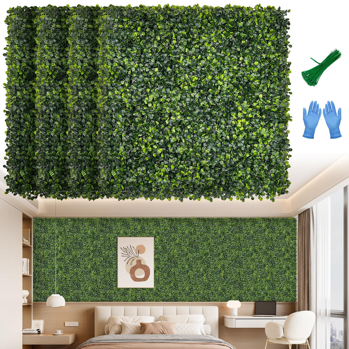 BHXCL front view of assembled panels showing full greenery and instant privacy benefit