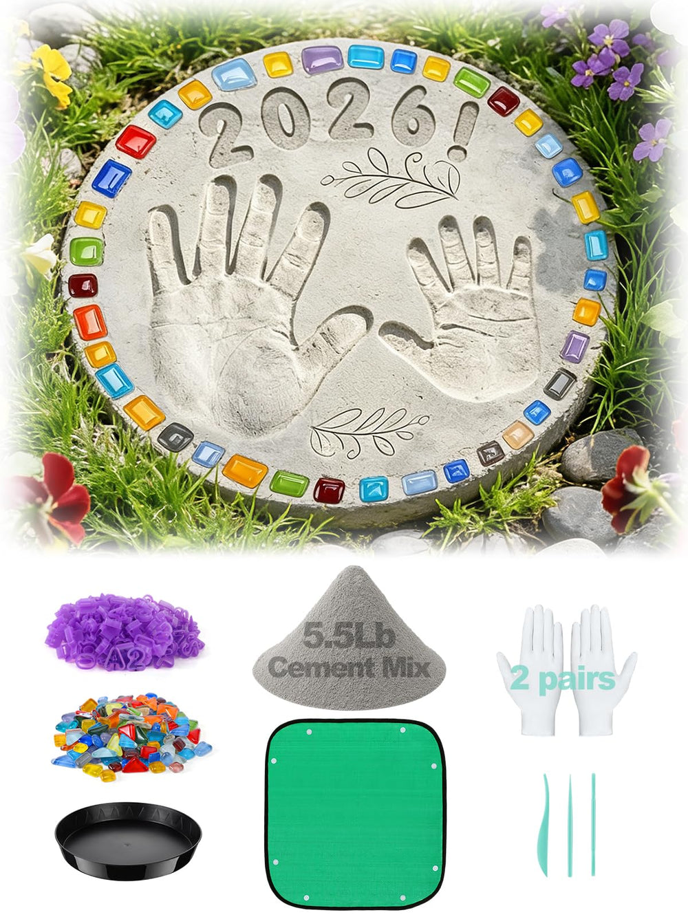 Biggun front packaging showing complete garden stone kit and contents benefit: ready-to-use convenience