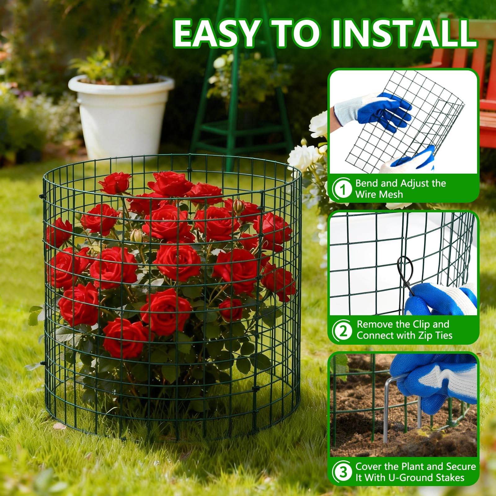 Bigwish zip ties fastening mesh panels together for easy tool-free assembly