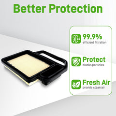 BioLion air filter pleat texture closeup highlighting efficient dust capture