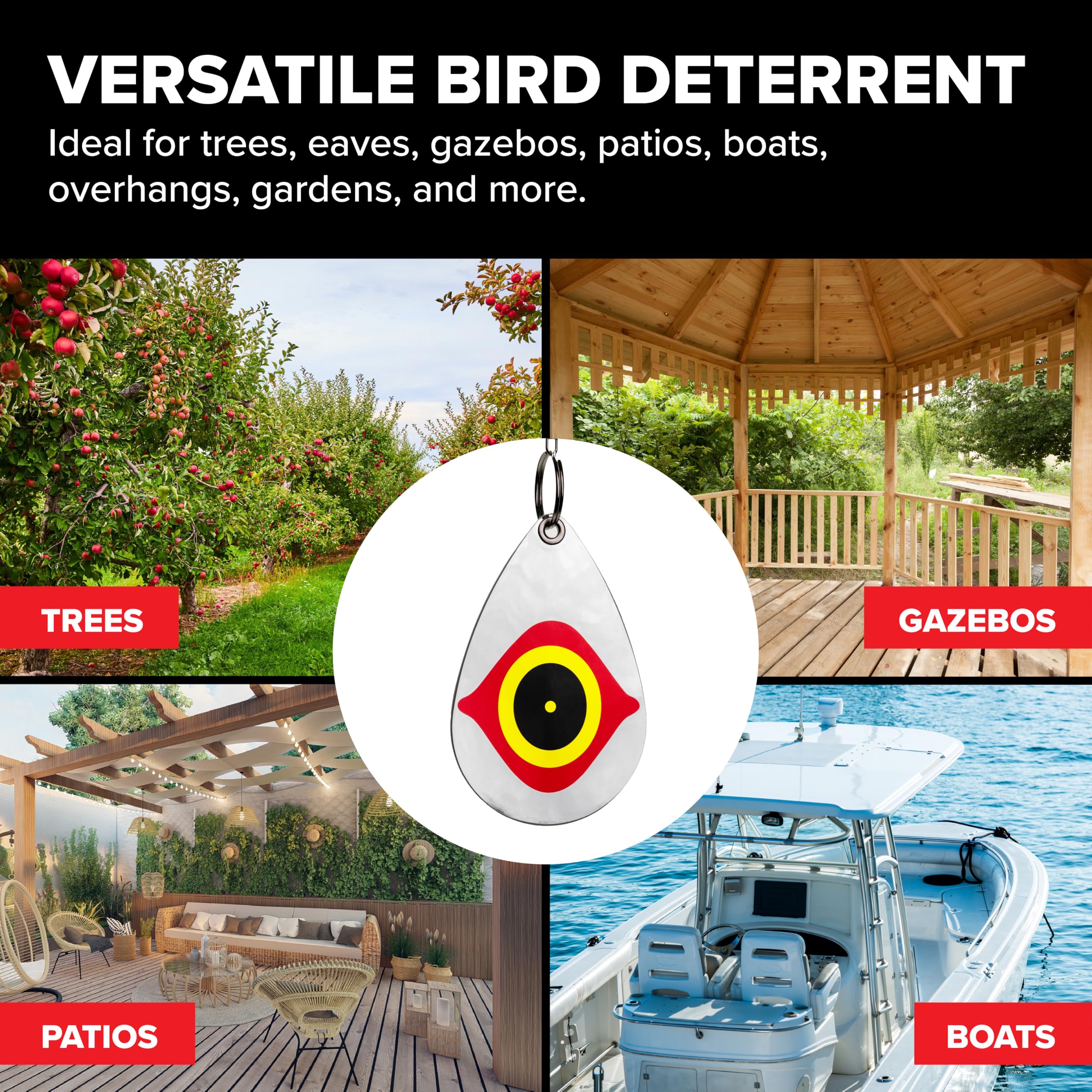 Bird B Gone diverter held in hand to show size and easy install benefit