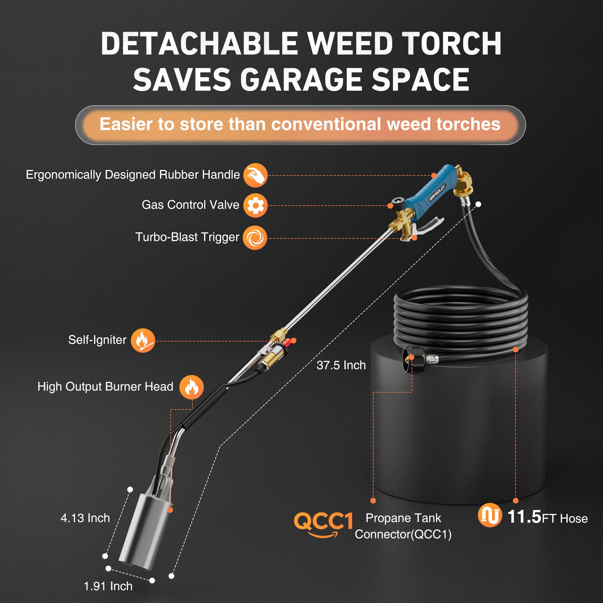 Birfedlot detachable extension pole separated, easy mode switch benefit