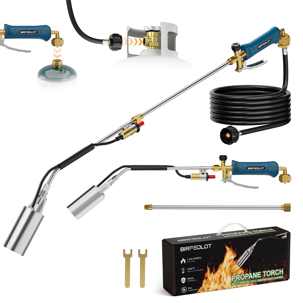 Birfedlot front view showing torch assembled and ready, fast task setup
