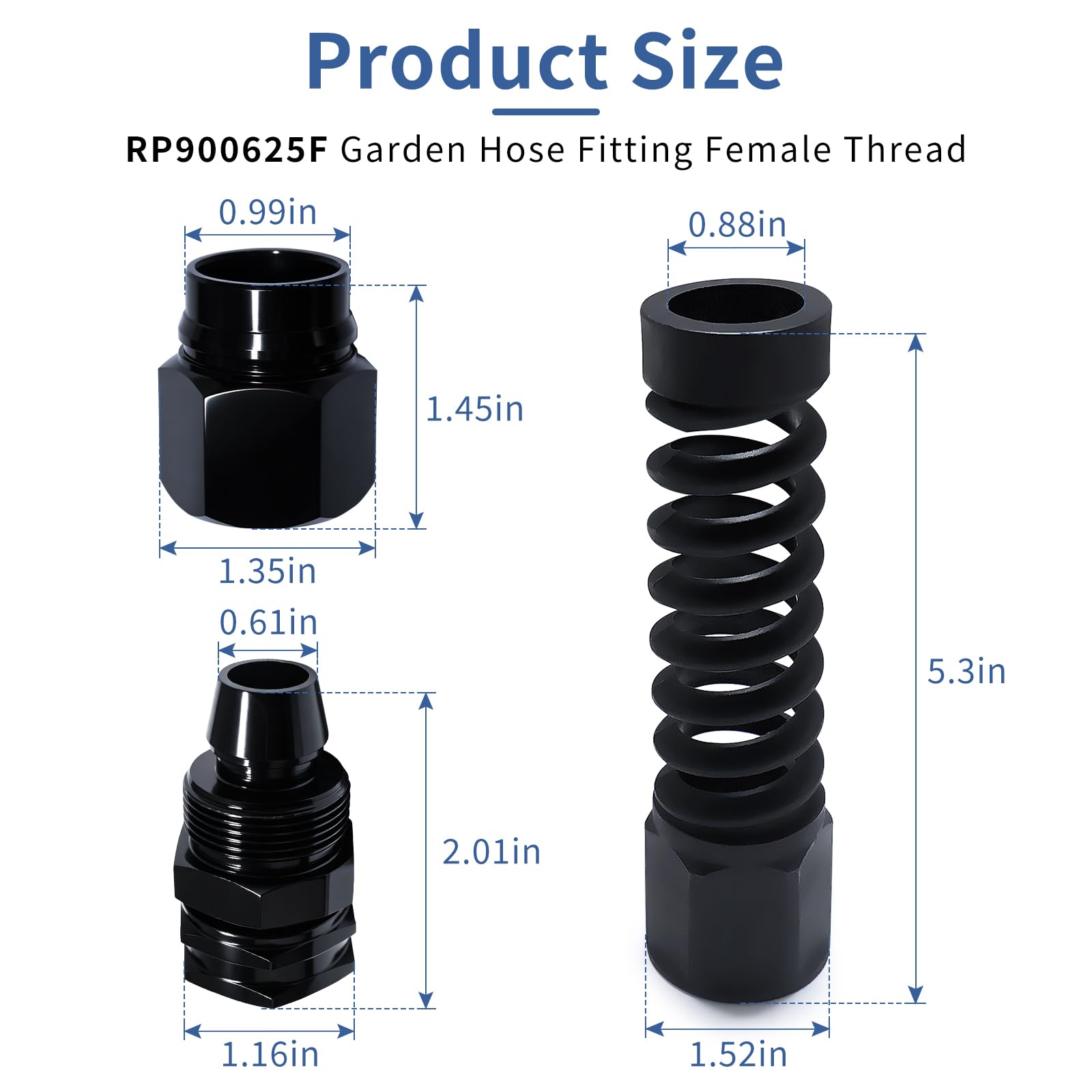 BISAYETL RP900625F closeup of 3/4" female GHT threads ensuring tight, leak-resistant seal
