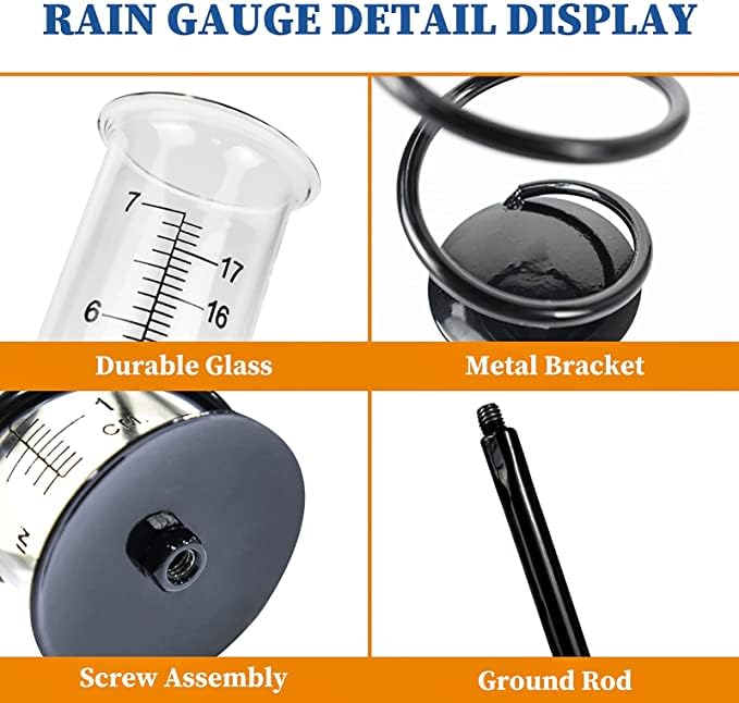 BIUWING rain gauge in garden setting adding decorative function and helpful watering data