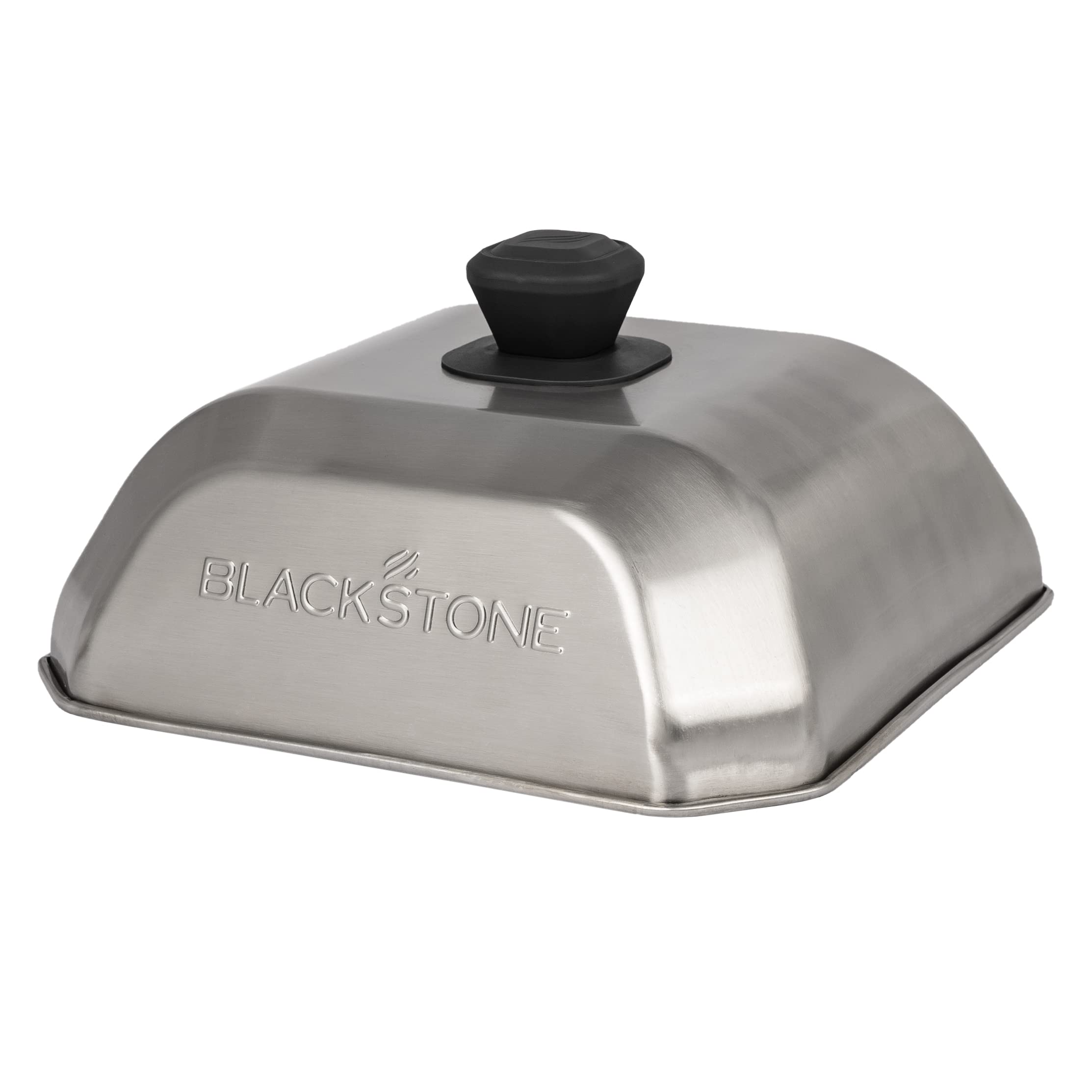 Blackstone medium square front view showing clean stainless finish and coverage