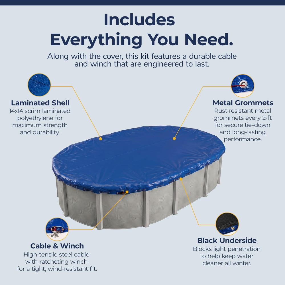 Blue Wave ratcheting winch and vinyl-coated cable assembled for secure tensioning