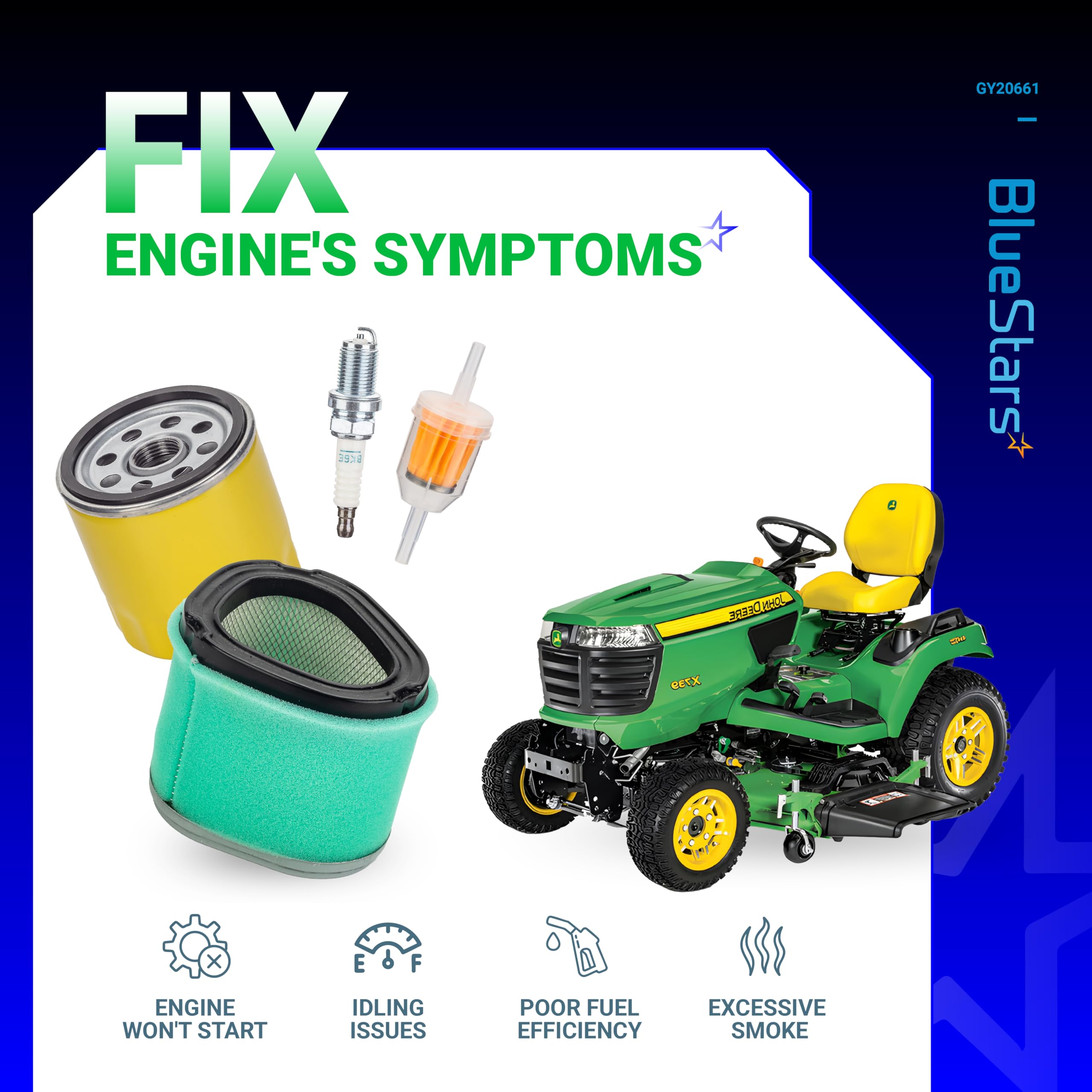 BlueStars parts laid out kit overview saving time for complete maintenance