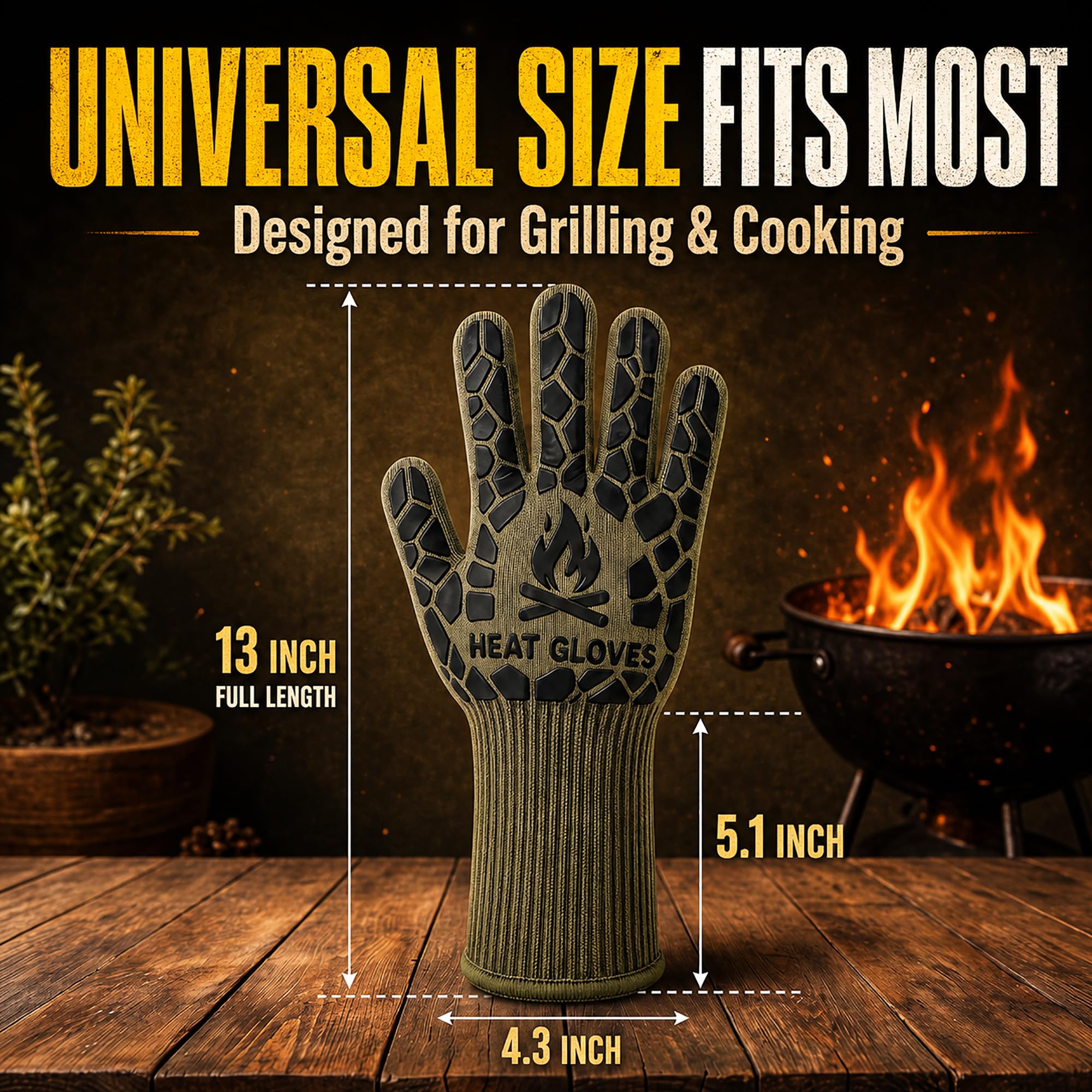 BLUESTEER glove beside hand for clear size and scale guidance