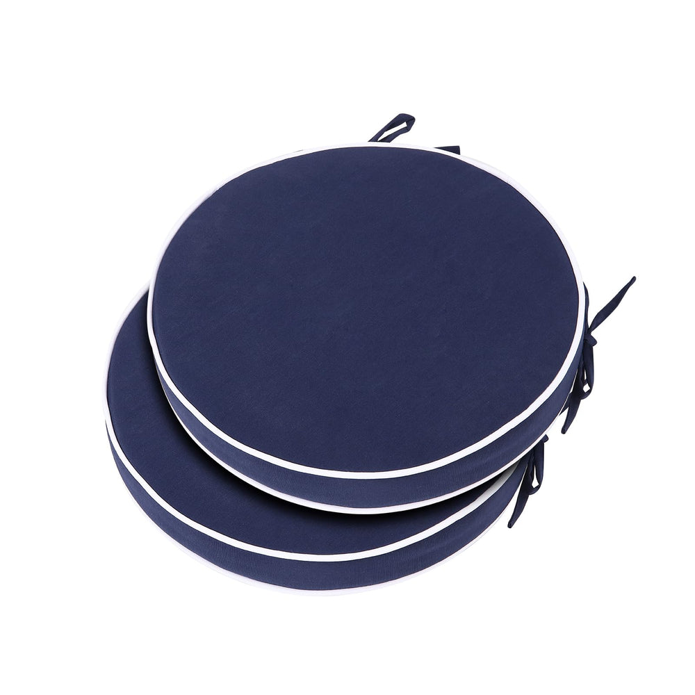 Blytieor front view of two round cushions showing color and shape for easy seating