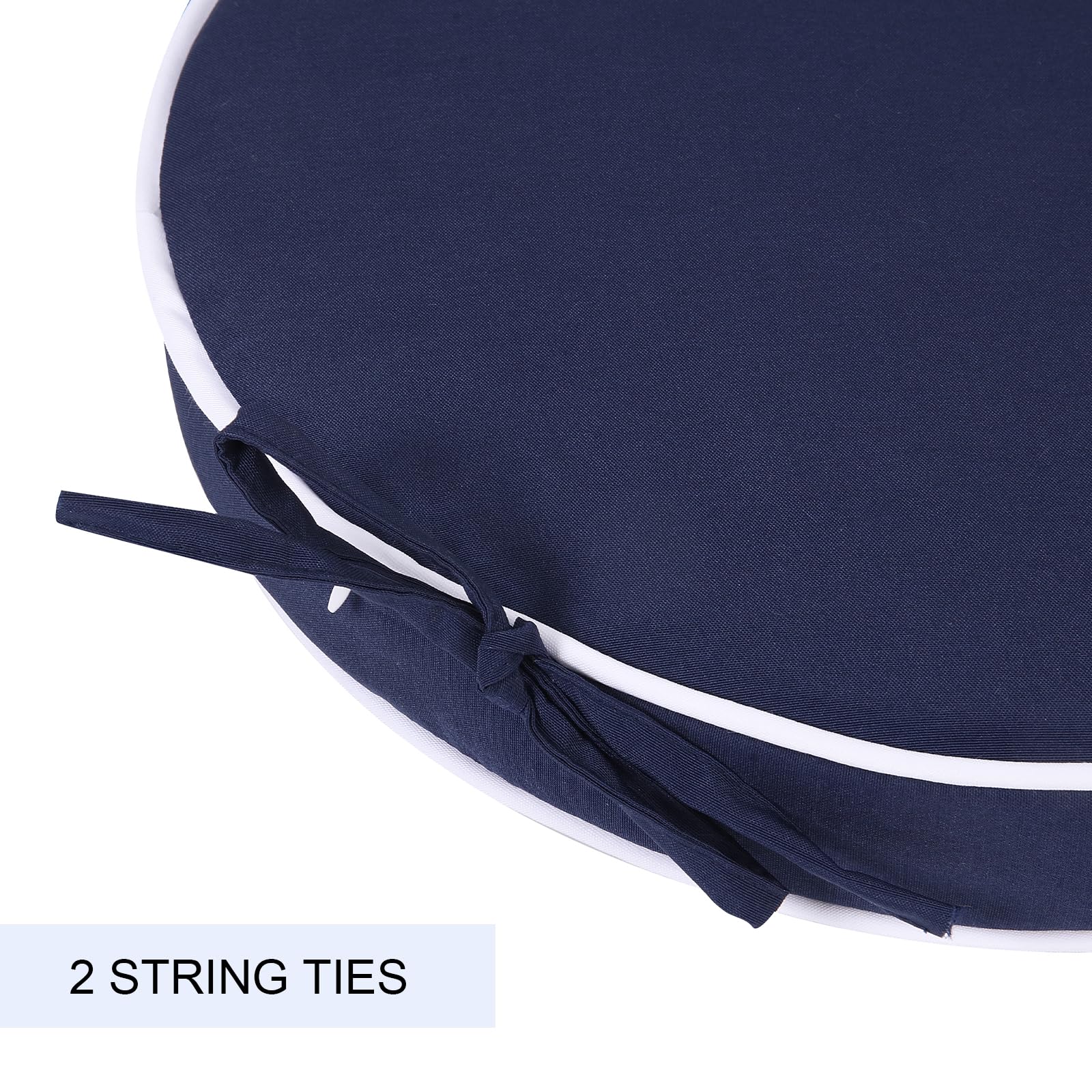 Blytieor stacked cushions next to ruler showing 15-inch diameter scale clarity