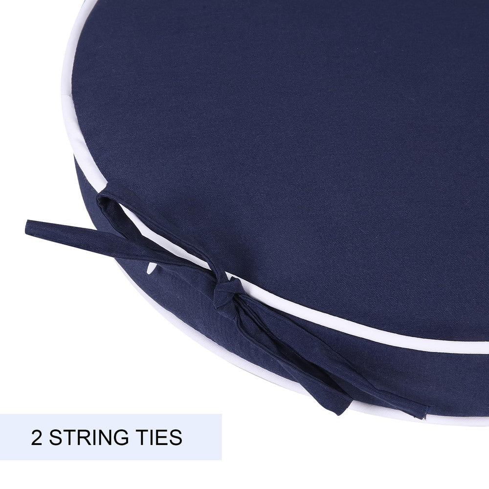 Blytieor stacked cushions next to ruler showing 15-inch diameter scale clarity