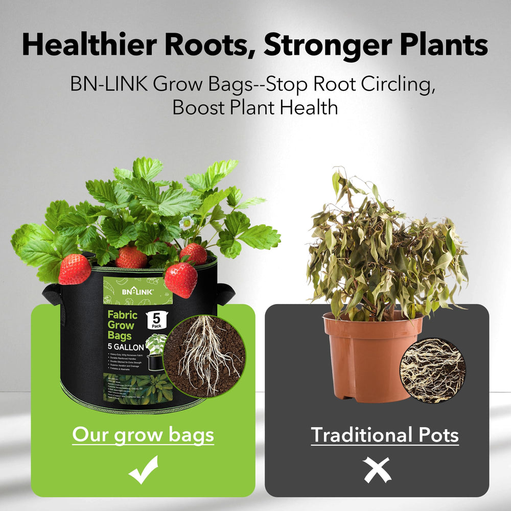 BN-LINK grow bags on a balcony demonstrating urban gardening convenience