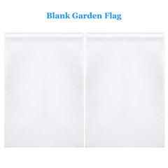 Boao blank garden flag mounted on a mini stand demonstrating fit and display