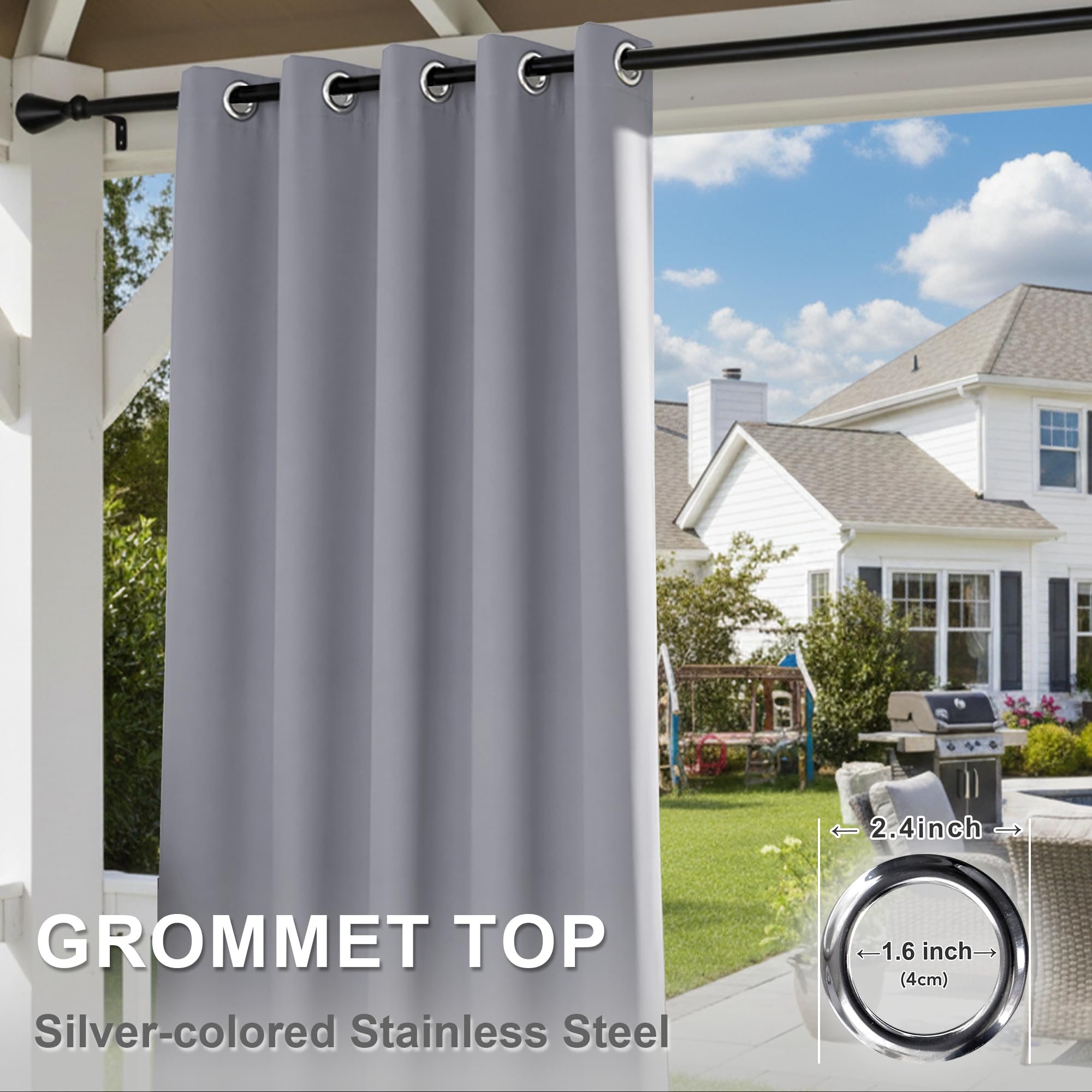 BONZER curtain hung on a pergola creating shade and private outdoor space