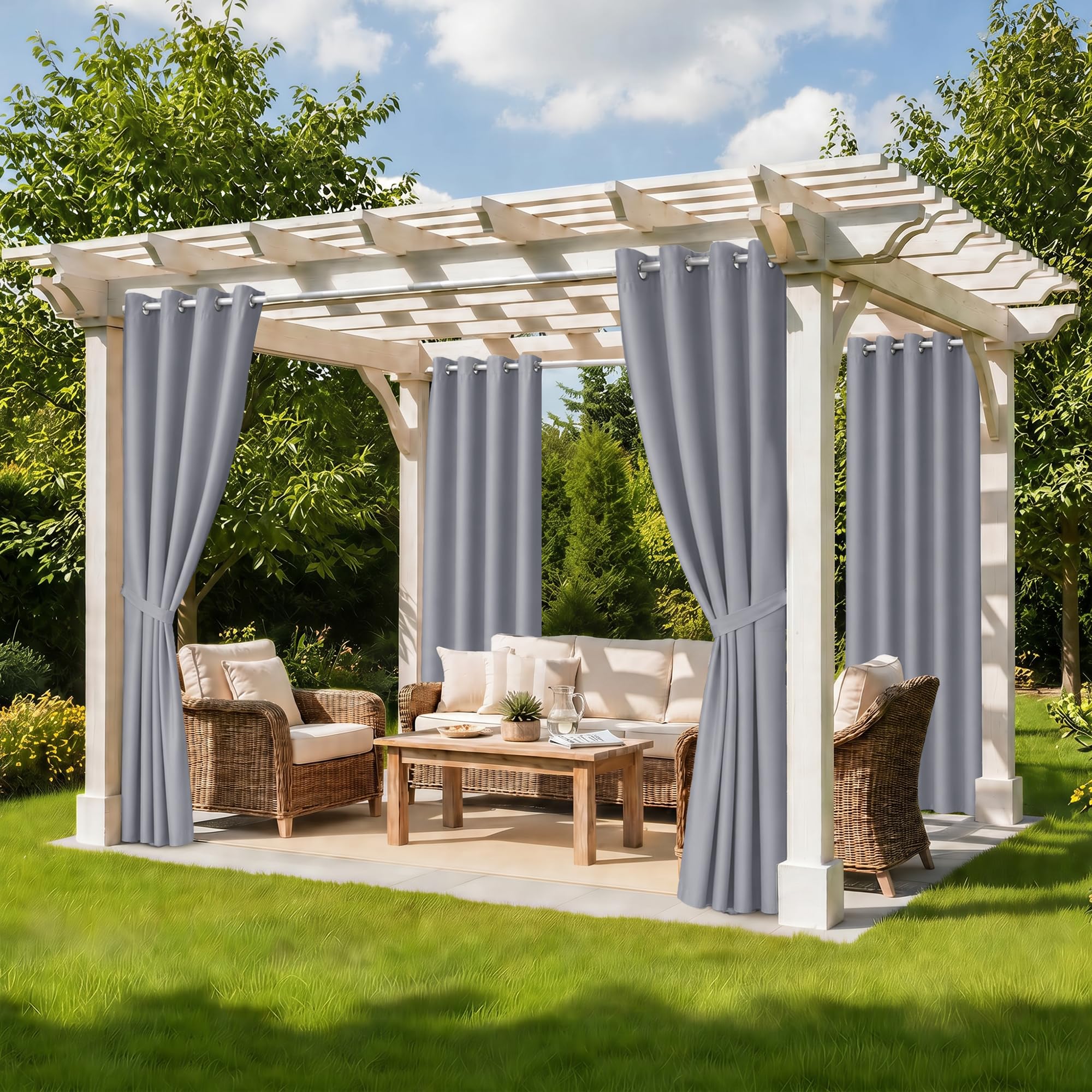 BONZER curtain next to chair showing scale and coverage benefit