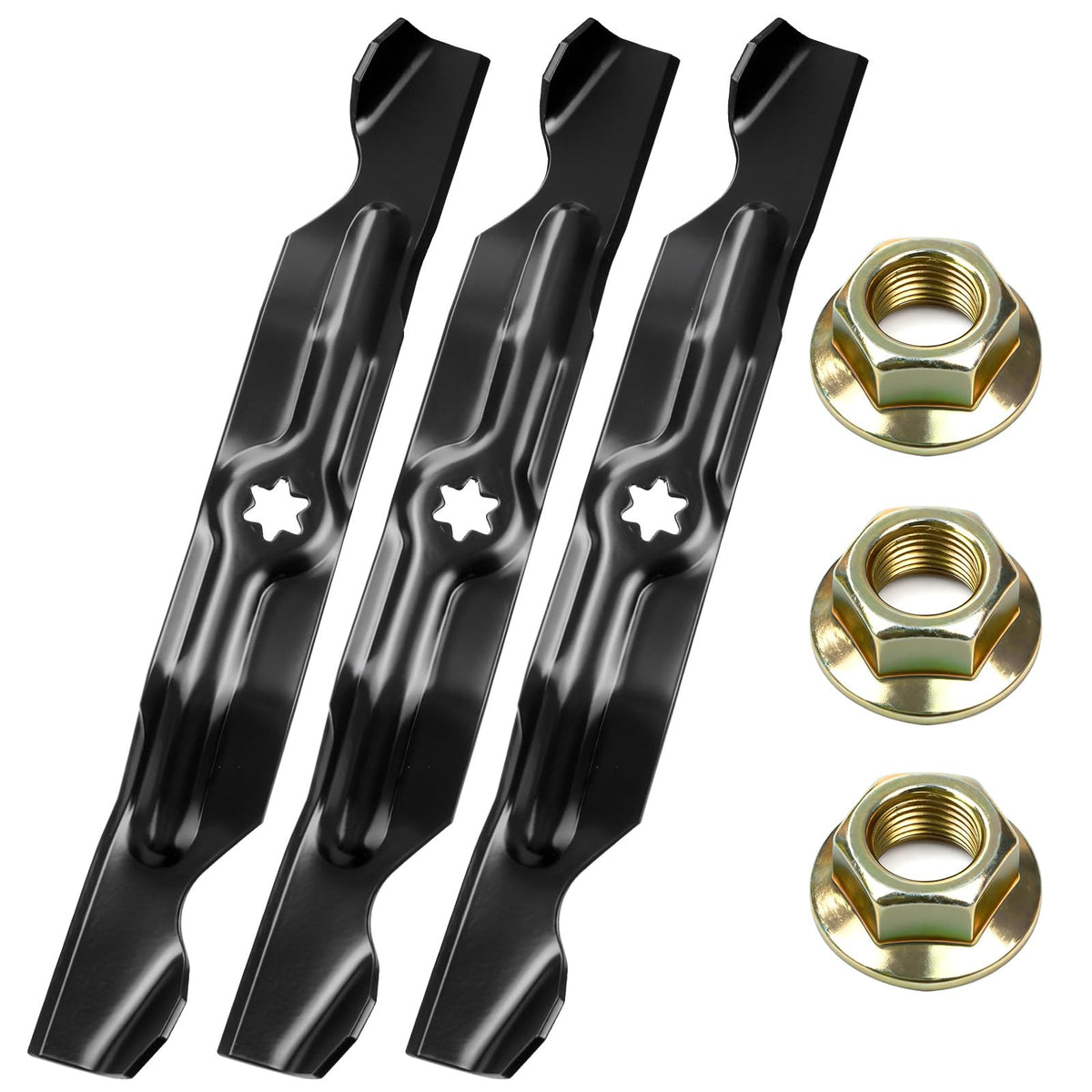 BOSFLAG front view of 3-pack blades showing packaging and fit benefits