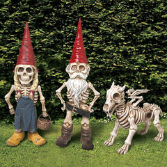 brableewear skeleton gnome front view showing spooky charm and curb appeal