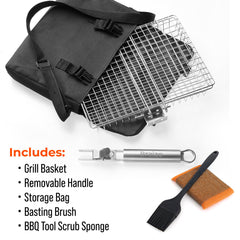 Braize removable handle detached for compact storage and safe transport