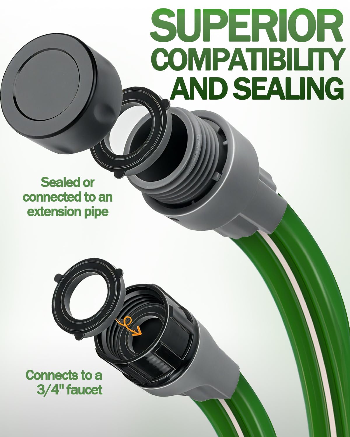 Breeze Touch hose laid across lawn demonstrating wide, gentle coverage