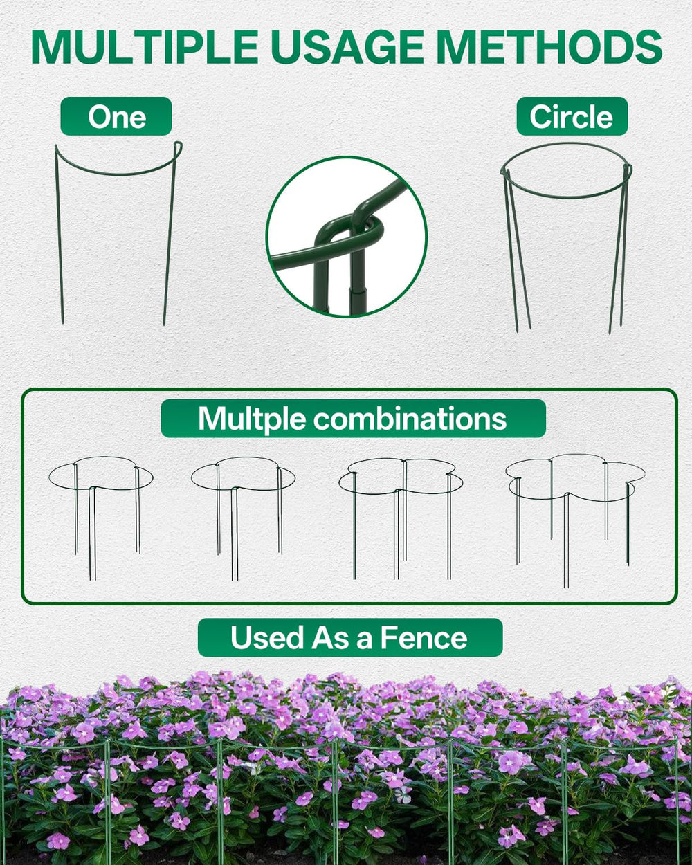 Breeze Touch supports encircling garden peonies to prevent leaning and collapse