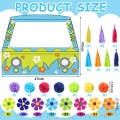 Breling colorful hippie flower cutouts closeup for bold photo-ready decorations