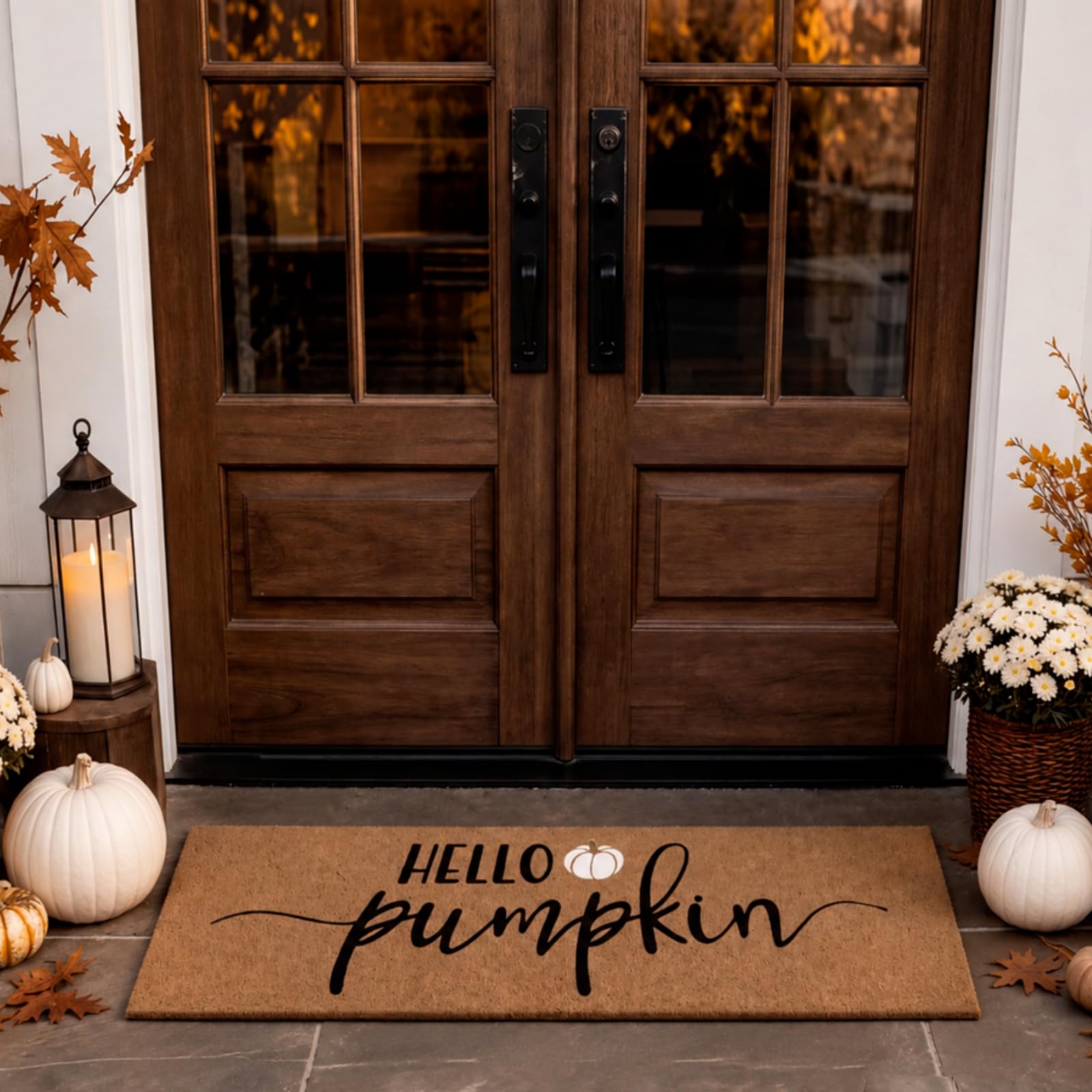 Breling detailed pumpkin accent and lettering providing a warm autumn focal point