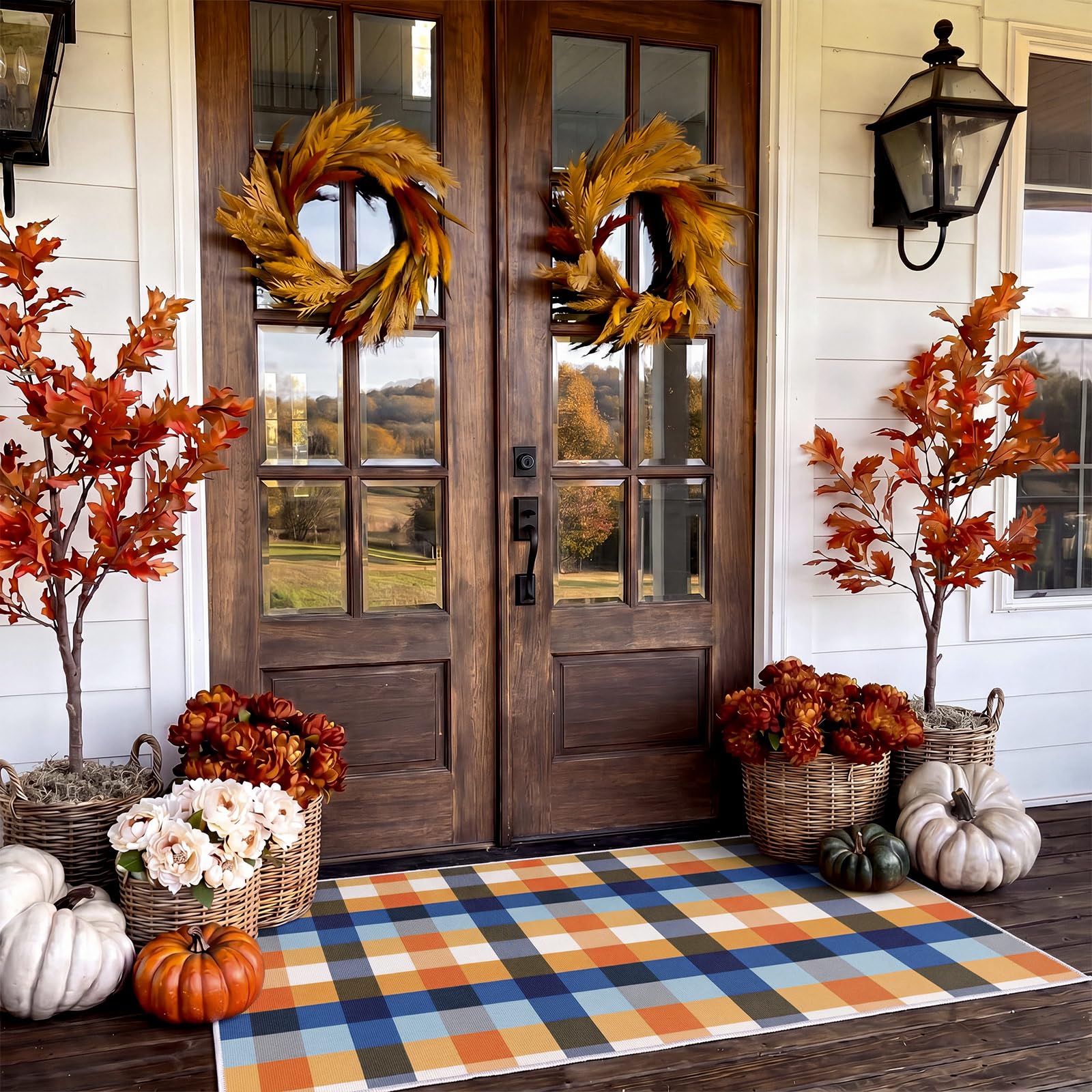 Breling layered over a welcome mat for added depth and visual interest