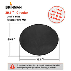 Brinman mat next to tape measure showing 39.5-inch size clarity
