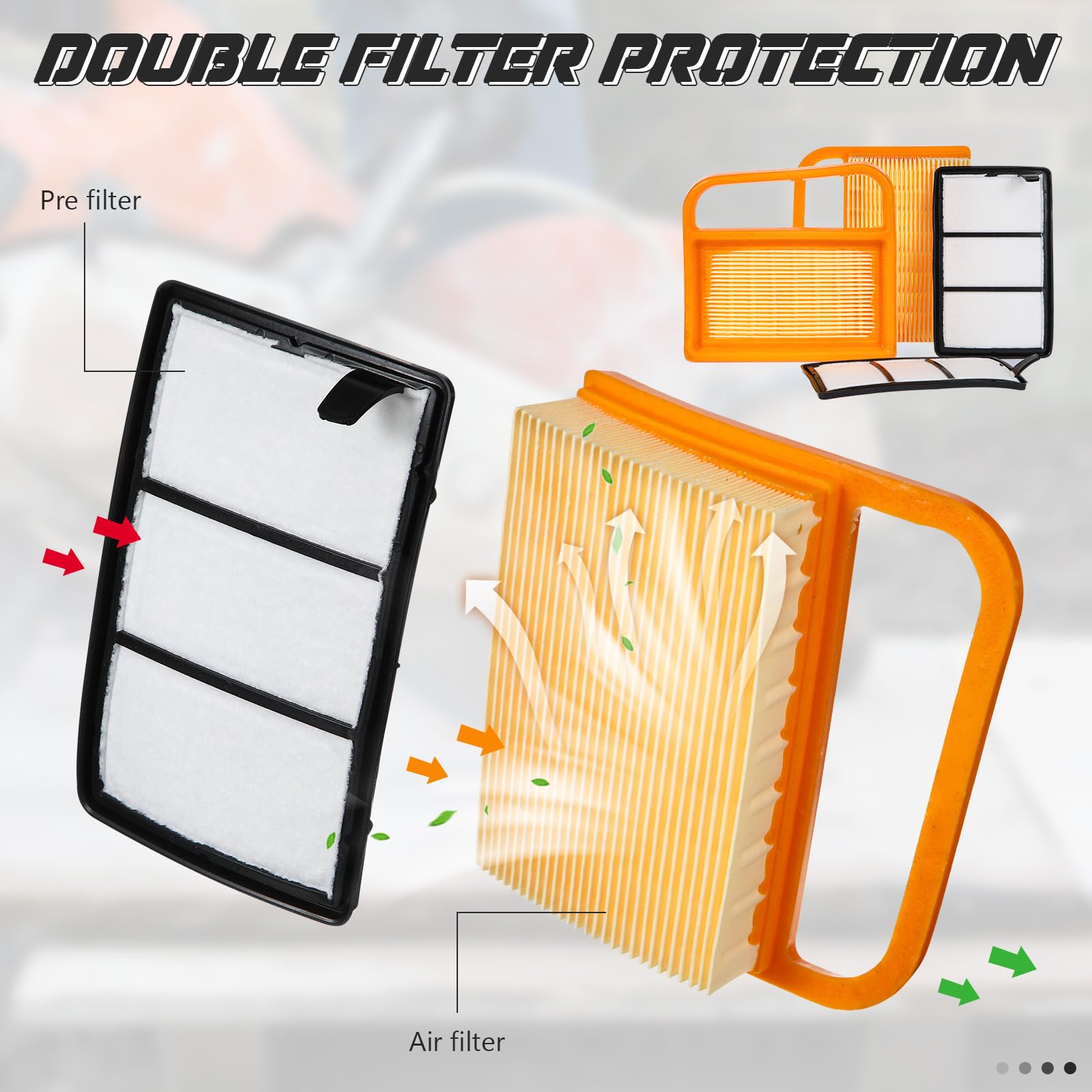 Briwooody filter installed in a Stihl saw airbox, fast maintenance benefit